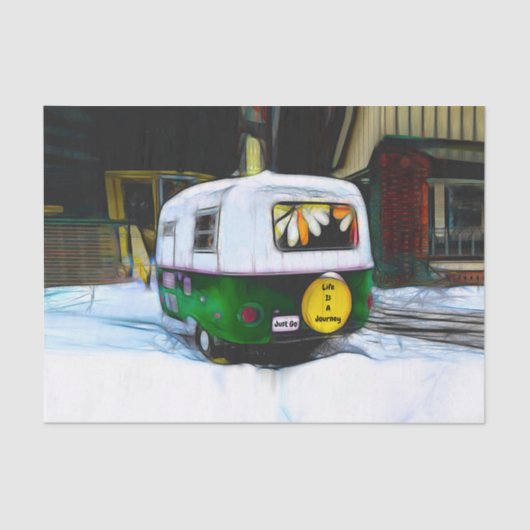 ボヘミアンヒッピーのキャンパーの生活は旅だけ行く 薄葉紙 (正面)