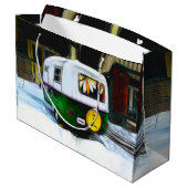 ボヘミアンヒッピーの人生は旅だけ行く ラージペーパーバッグ (裏面アングル)