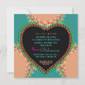 ボヘミアンヒッピーガールズナイトディナーパーティの招待状 招待状 (裏面)