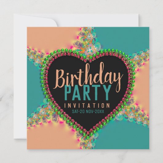 ボヘミアンヒッピーガールズナイトディナーパーティの招待状 招待状 (正面)