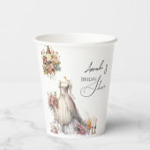 ボヘミアンビクトリアンウェディングドレス テーブライダルシャワー 紙コップ (裏面)