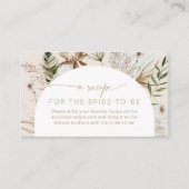 ボヘミアンビーチの花嫁のためのレシピ挿入ページ エンクロージャーカード (正面)