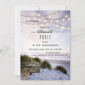 ボヘミアンビーチストリングライツリタイアメントパーティーインヴィ 招待状 (正面)