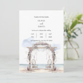 ボヘミアンビーチセレモニー レセプション アーチ ウェディング 招待状 (スタンド正面)