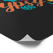 ボヘミアンビーブワードクラウドタイポグラフィカラフルック ポスター (角)