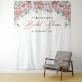 ボヘミアンピンクのバラの花束 ゴールドのブライダルシャワー タペストリー (インサイチュ)