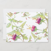 ボヘミアンピンクの花柄エンゲージメントパーティー招待状 招待状 (裏面)