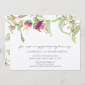 ボヘミアンピンクの花柄エンゲージメントパーティー招待状 招待状 (正面/裏面)