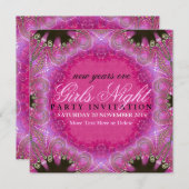 ボヘミアンピンクガールズナイトNYEパーティー招待状 招待状 (正面/裏面)