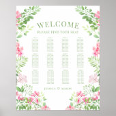 ボヘミアンピンクフローラ結婚リースの座席表 ポスター (正面)