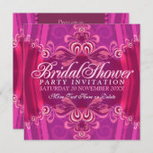 ボヘミアンピンクブライダルシャワーパーティの招待状 招待状 (正面/裏面)