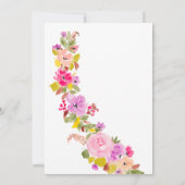 ボヘミアンピンクローズワイルドフラワーズ春スウィート16 招待状 (裏面)