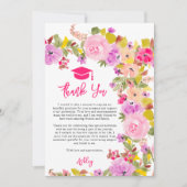 ボヘミアンピンクローズワイルドフラワーズ春卒業 サンキューカード (正面)