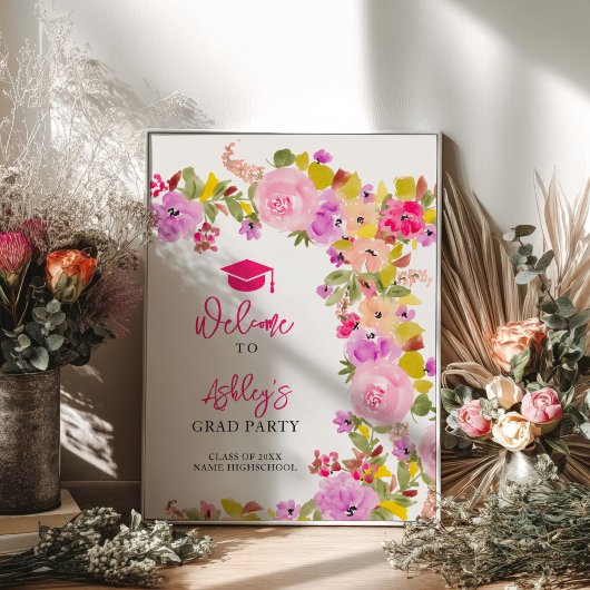 ボヘミアンピンクローズワイルドフラワーズ春卒業 ポスター