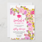 ボヘミアンピンクローズワイルドフラワーズ春卒業 招待状 (正面)