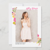 ボヘミアンピンクローズワイルドフラワーズ春卒業 案内状 (裏面)