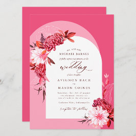 ボヘミアンピンク秋フローラアーチフォト結婚ズ