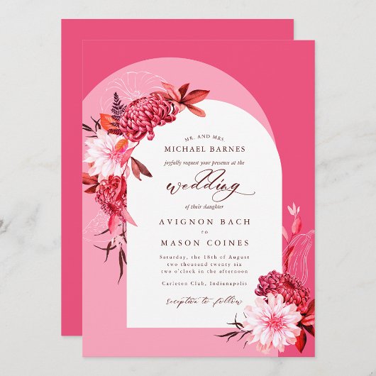 ボヘミアンピンク秋フローラアーチフォト結婚ズ