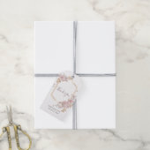 ボヘミアンピンク結婚フローラズサンキューメッセージカード ギフトタグ (より糸付き)