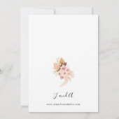 ボヘミアンピンク&ベージュフローラパンパスグラス結婚ズ 招待状 (裏面)