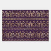 ボヘミアンピーコックゴールドフォイルのテクスチャ付き背景 ラッピングペーパーシート (正面)