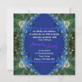 ボヘミアンピーコックデレースのようコール誕生日ディナーパーティー 招待状 (裏面)