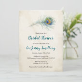 ボヘミアンピーコックフェザーティール ブライダルシャワー 招待状 (スタンド正面)