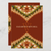 ボヘミアンピーコックレース結婚式招待状 招待状 (正面/裏面)