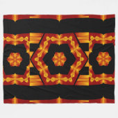 ボヘミアンファイアフラワーズ90 フリースブランケット (正面(横))