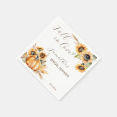 ボヘミアンファッションの恋に落ちるパンプキンとひまわりのテーブルウェア スタンダードカクテルナプキン (角)