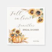 ボヘミアンファッションの恋に落ちる ハロウィンのかぼちゃとひまわりのテーブルウェア スタンダードカクテルナプキン (正面)