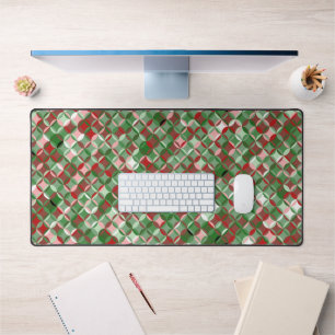 ボヘミアンファンキークリスマスチェッカーボードパターン デスクマット