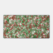 ボヘミアンファンキークリスマスチェッカーボードパターン デスクマット (正面)
