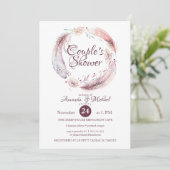 ボヘミアンフィー バーズ フラワーズ リース カップルシャワー 招待状 (スタンド正面)