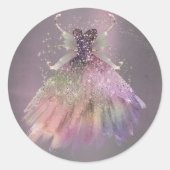 ボヘミアンフェアリーボールドレス | ミューテッドオンブルワインシーン ラウンドシール (正面)