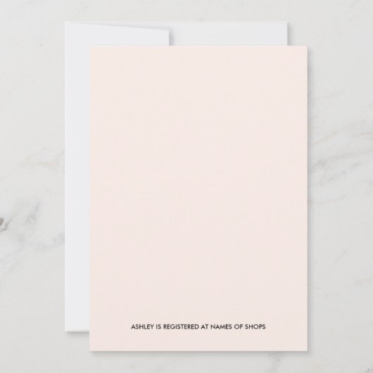 ボヘミアンフェザーとフローラリースブライダルシャワー 招待状 (裏面)