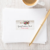 ボヘミアンフェザーアロー&バラ素朴オンホワイトウッド ラベル (インサイチュ)