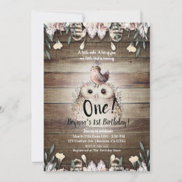 ボヘミアンフェザーフレンズ オウル＆バード ベイビー ファースト ワン 招待状