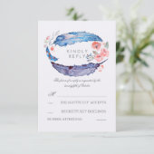 ボヘミアンフェザーロマンチックな結婚式RSVPカード 出欠カード (スタンド正面)