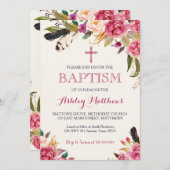 ボヘミアンフェザー フラワーバプテスマ 招待状 (正面/裏面)