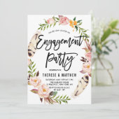 ボヘミアンフェザー&フローラリース婚約パーティ 招待状 (スタンド正面)