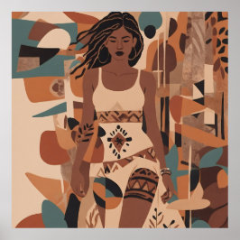 ボヘミアンフェミニンイラストレーション ポスター