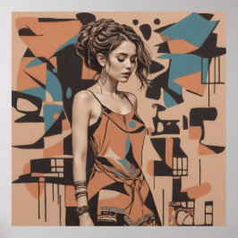 ボヘミアンフェミニンイラストレーション ポスター