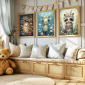 ボヘミアンフォレストの鹿の壁アート -  Nursery用の壁飾り ポスター