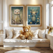 ボヘミアンフォレストの鹿の壁アート -  Nursery用の壁飾り ポスター