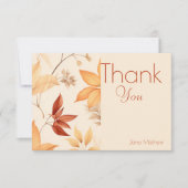 ボヘミアンフォールフラワーのブライダルシャワー サンキューカード (正面)