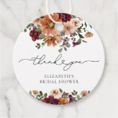 ボヘミアンフォールフラワーブライダルシャワーのお礼 フェイバータグ (正面)