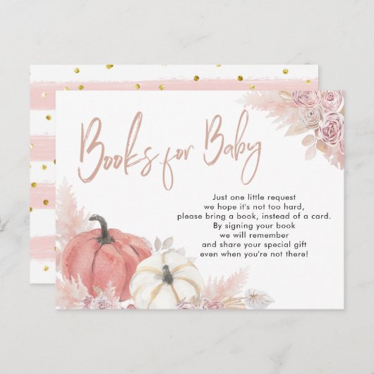 ボヘミアンフォールラブパンプキンベイビーカード インビテーションポストカード (正面/裏面)