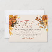ボヘミアンフォール 水彩 ルージュ ブライダルシャワー サンキューカード (正面)