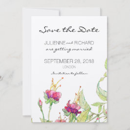 ボヘミアンフラワル モダン ウェディング セーブ・ザ・デート 招待状